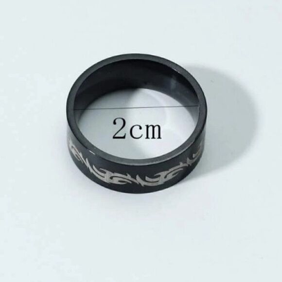 Stainless Steel Tribal Design Ring - Picture 4 of 4